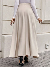 Clasi Solid Elastic Waist Flare Skirt